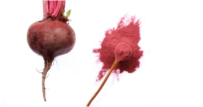 Beetroot and Beetroot Powder in a spoon