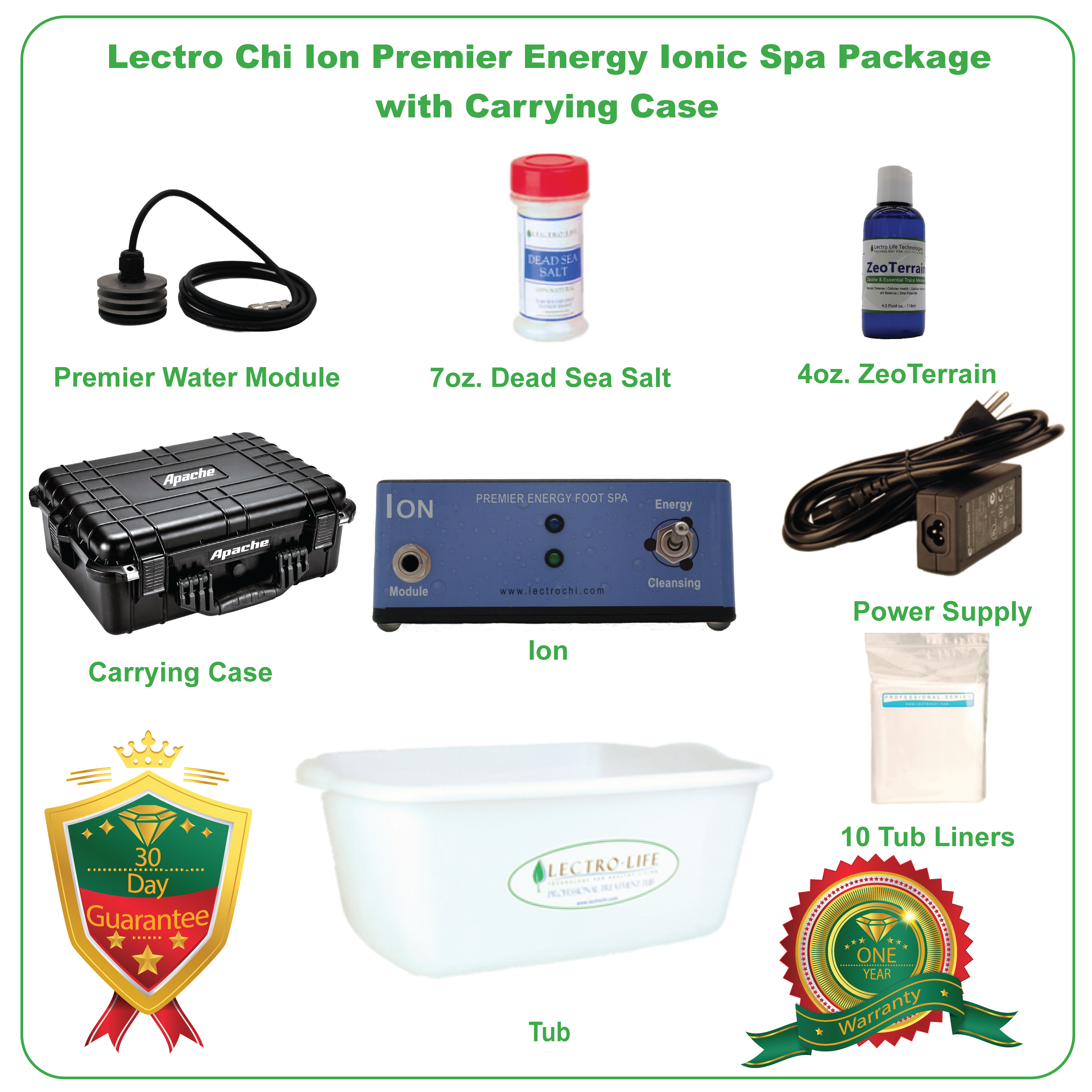 Lectro Chi Ion Premier Energy Ionic Spa Package with Carrying Case